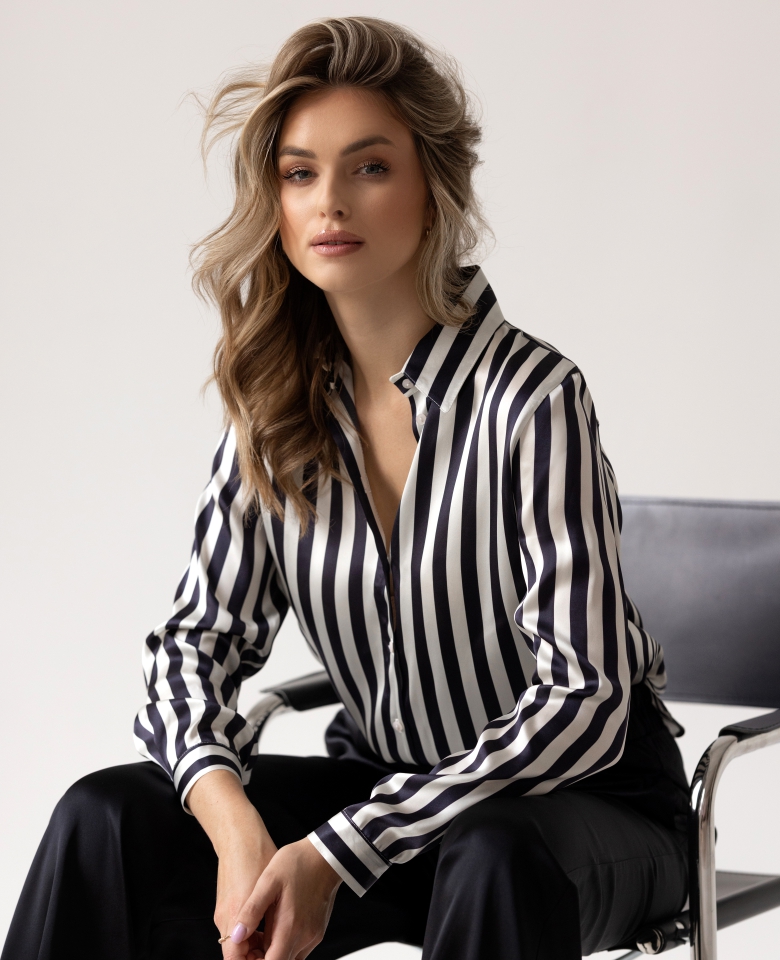 Hedvábná halenka stripes