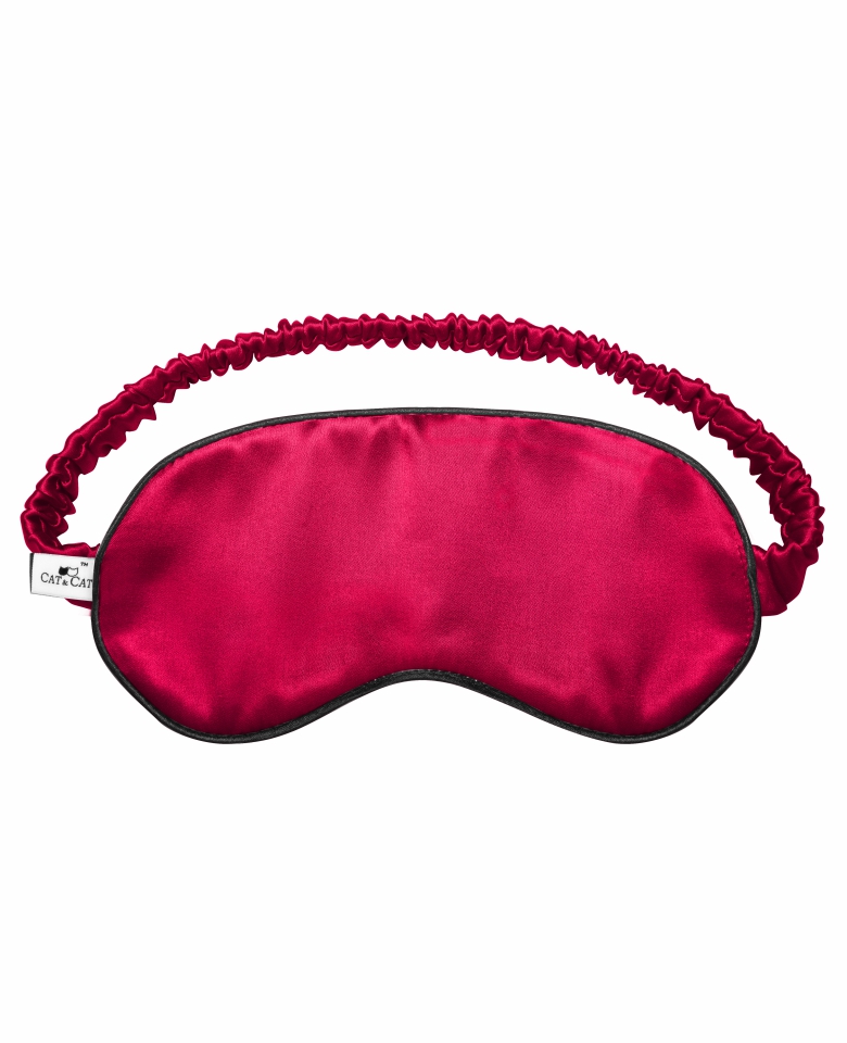 Silk sleeping mask - carmine
