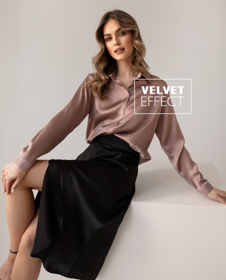 Hemd mit Seidensamteffekt - dusty pink