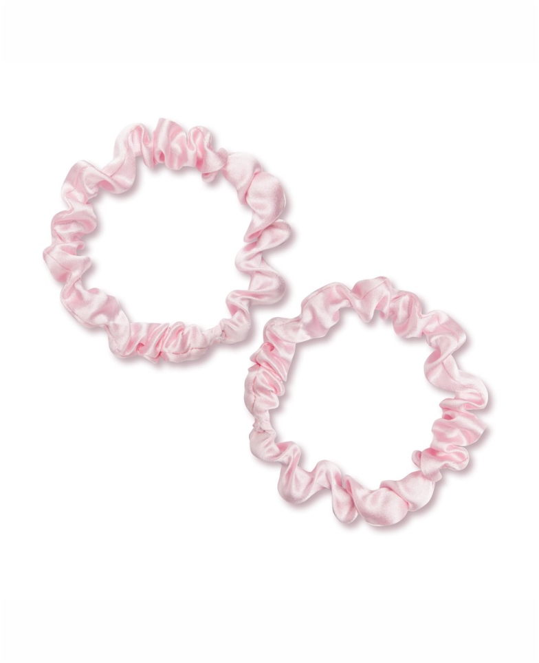 Sada dvou hedvábných gumiček SLIM - candy pink