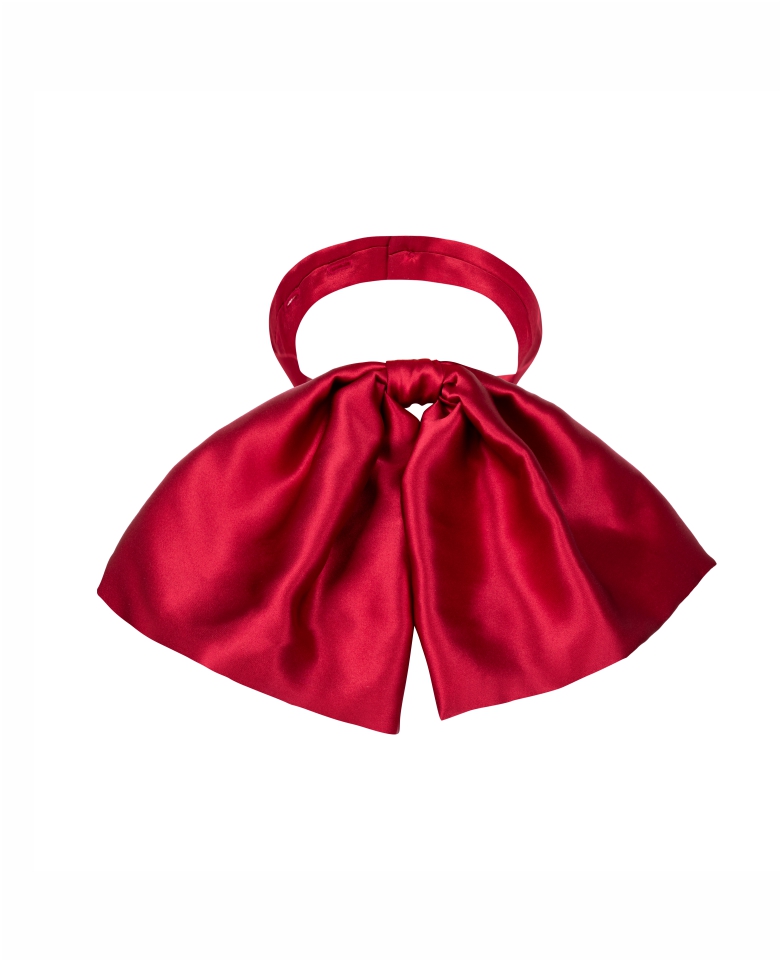 Silk bow choker maxi - carmine