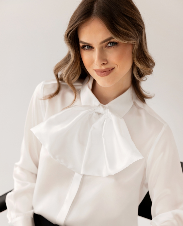 Silk bow choker maxi - pure nature