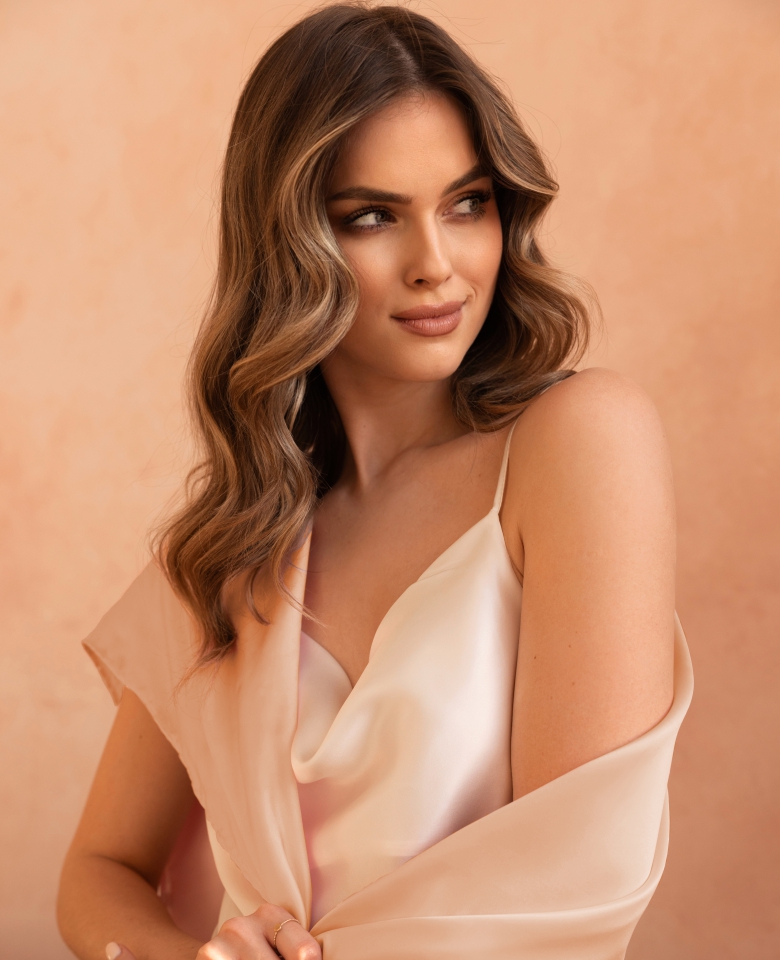 Seiden-Maxi-Schal - Beige