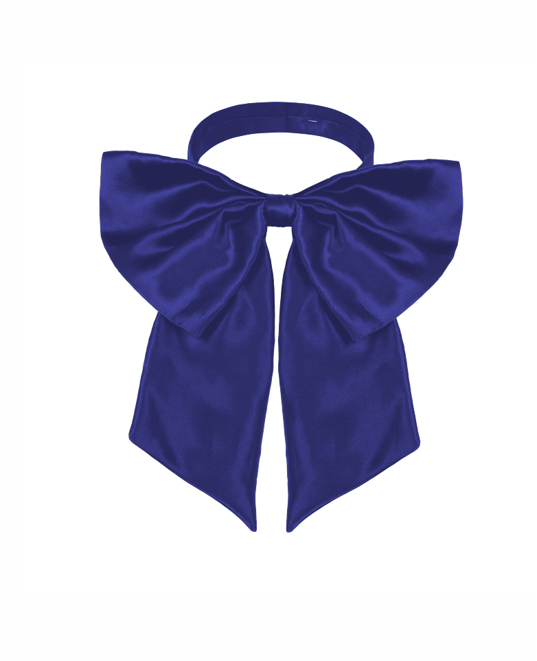 Silk bow choker classic- royal blue