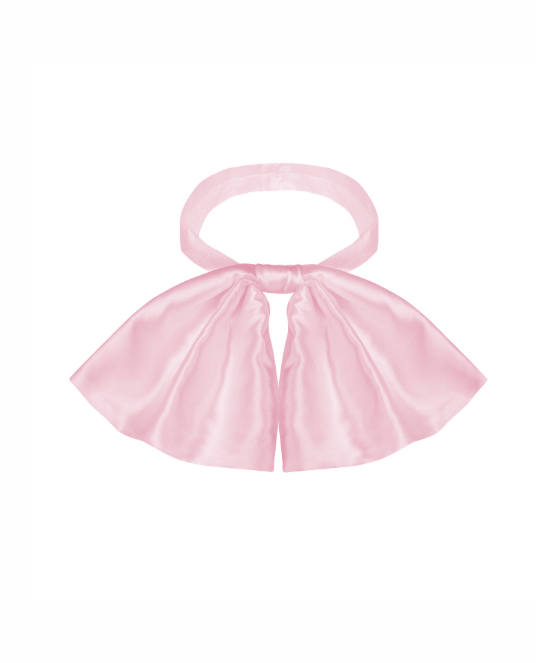 Silk bow choker maxi - candy pink