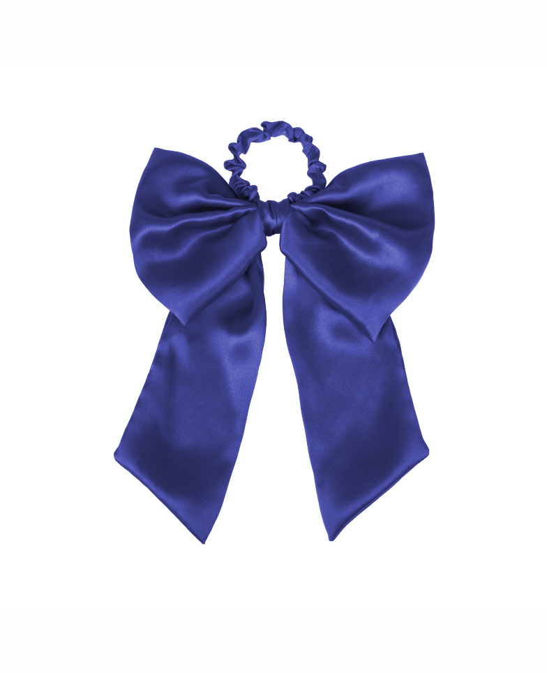 Silk hair bow - royal blue
