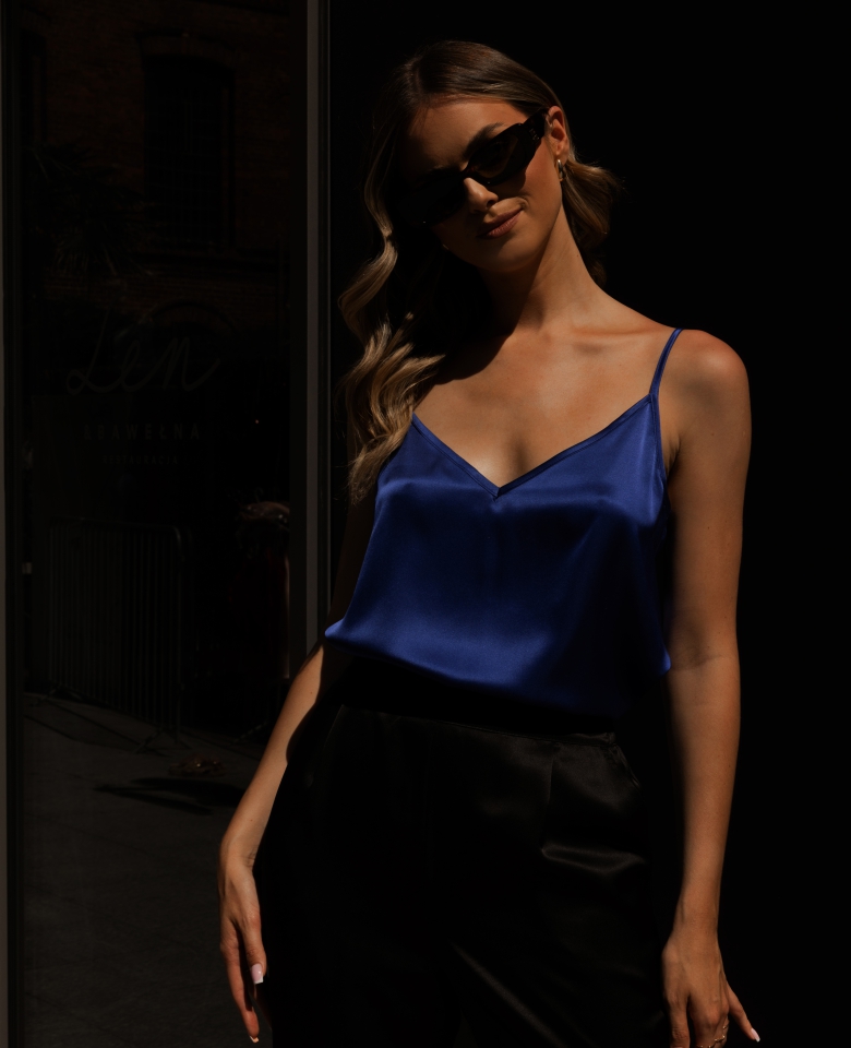 Silk top - royal blue