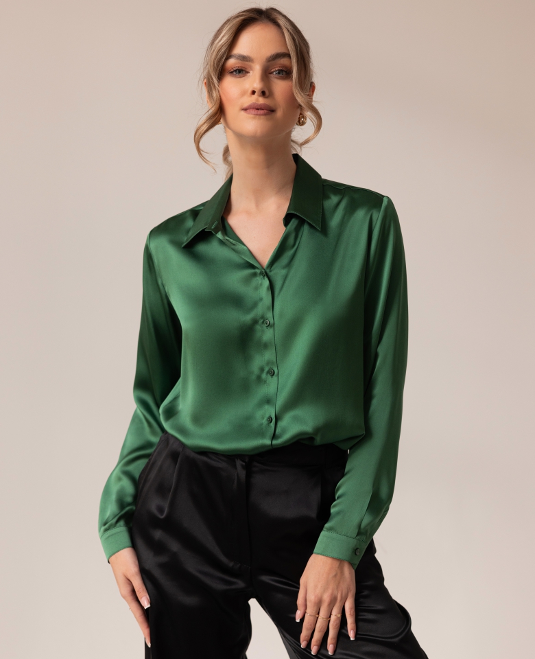 Silk shirt - emerald