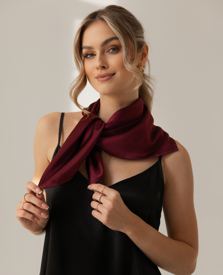Hedvábný šátek - burgundy