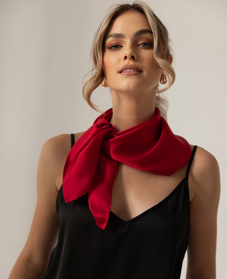 Silk scarf - carmine