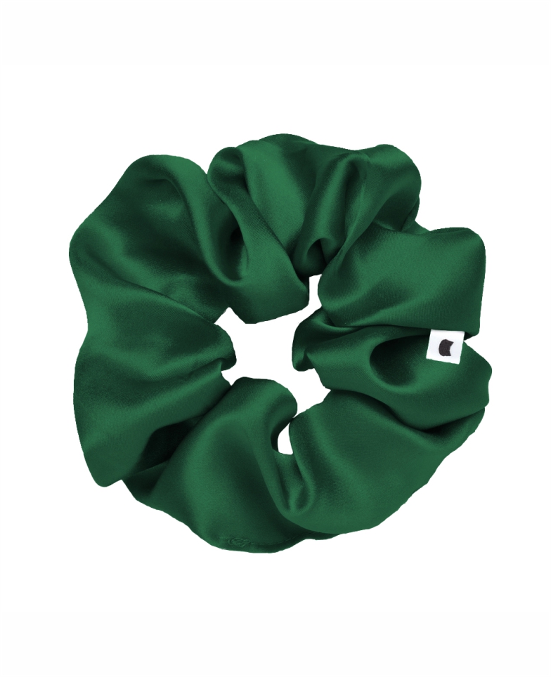 Silk scrunchie - emerald