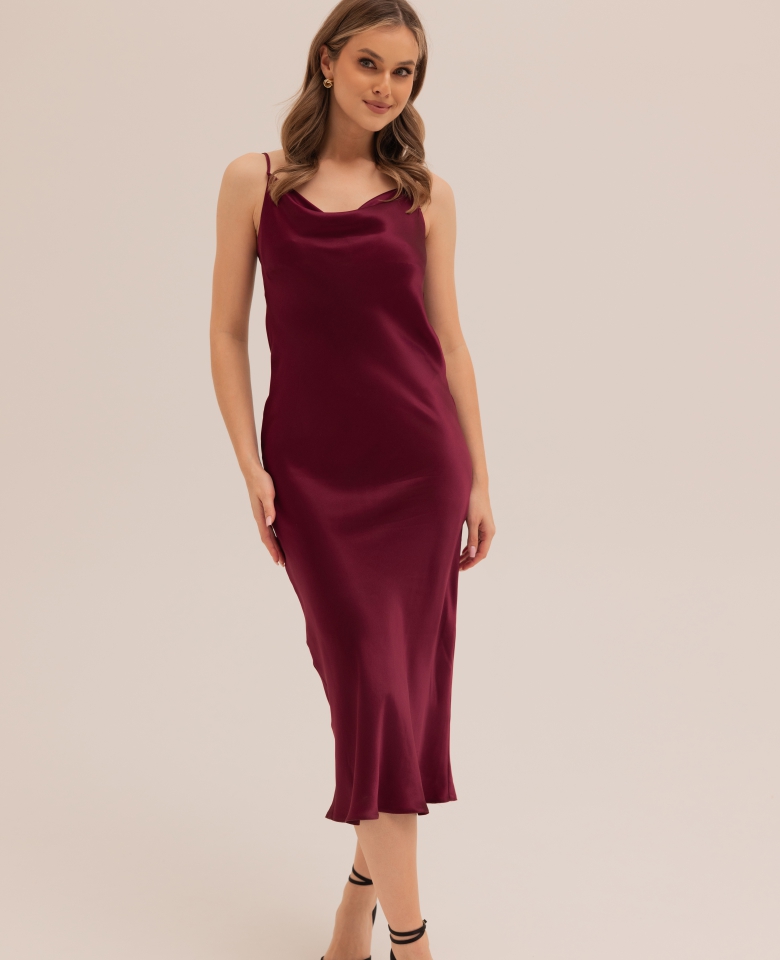 Silk dress - burgundy