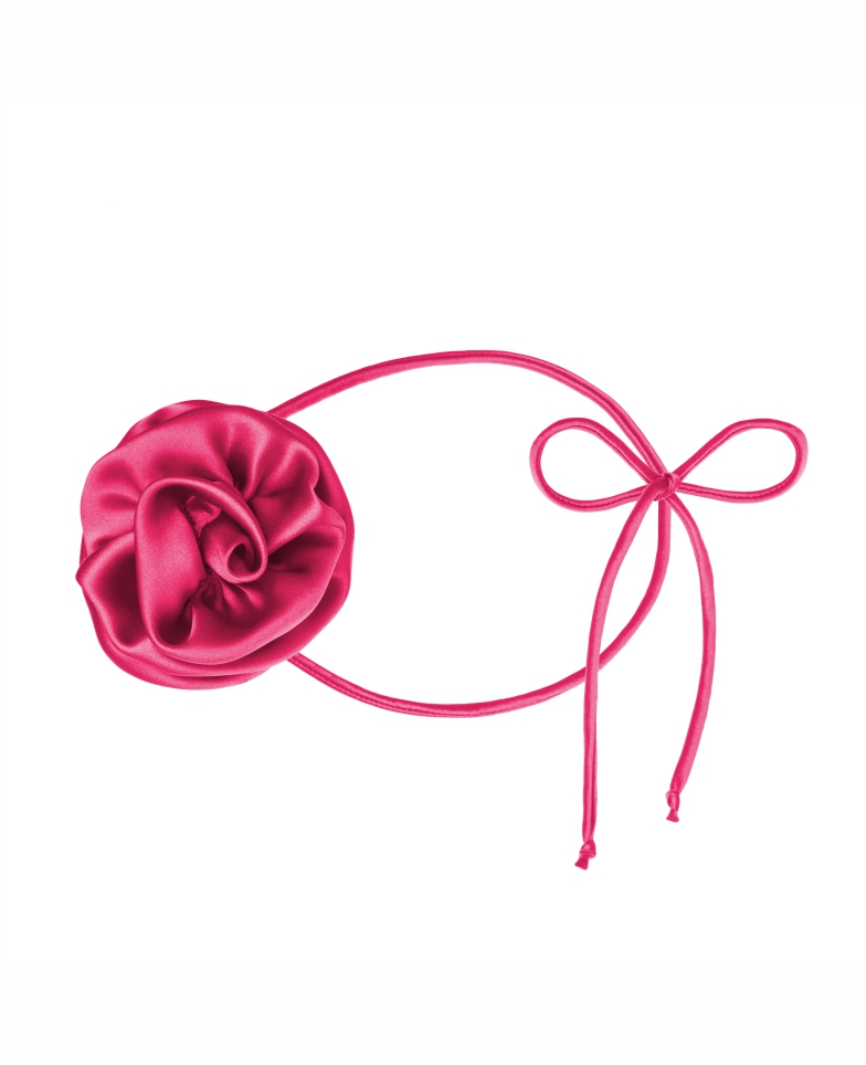 Silk choker rose - vivid pink