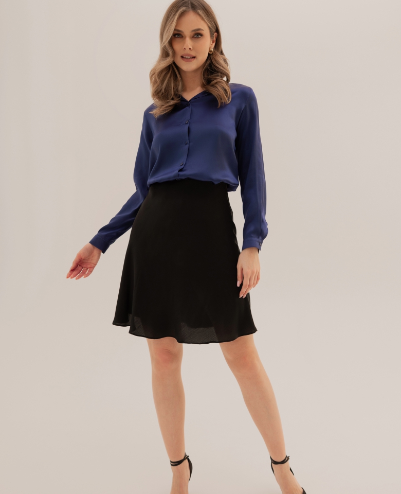 Silk shirt - navy blue