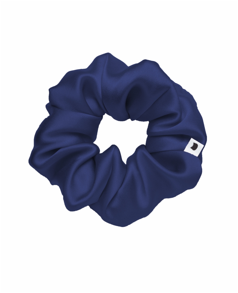 Silk scrunchie - navy blue