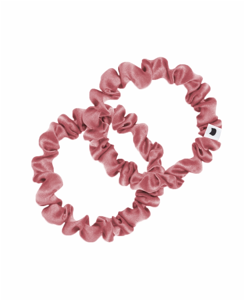 Set of two silk srunchies - rose