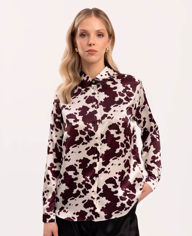 Silk shirt - cow burgundy