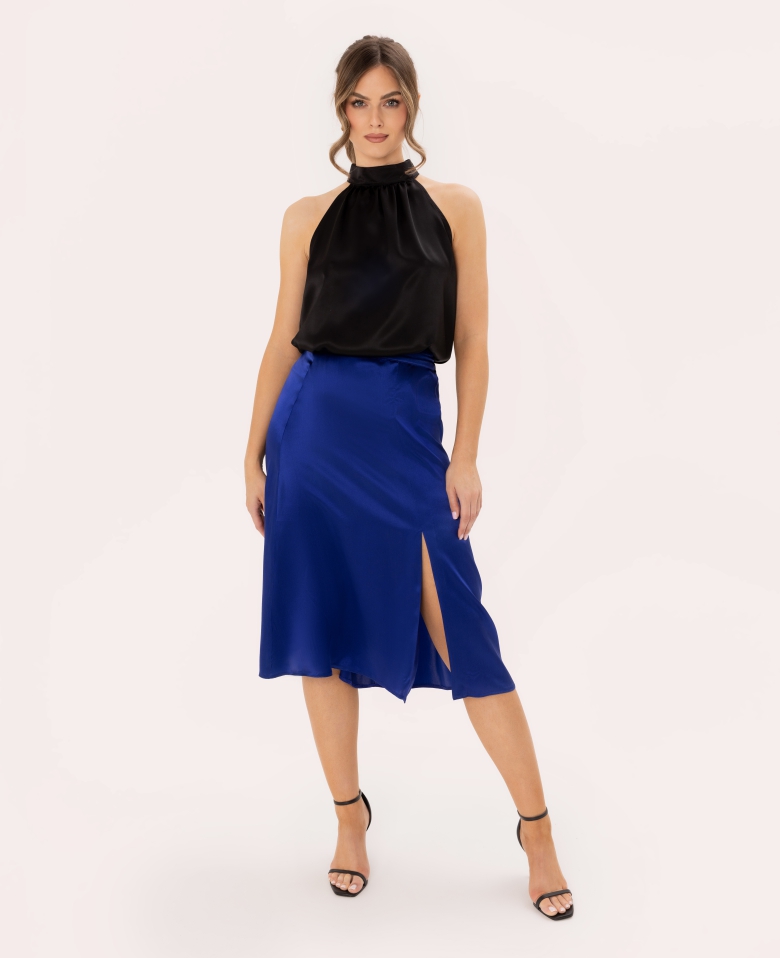 Silk skirt - royal blue
