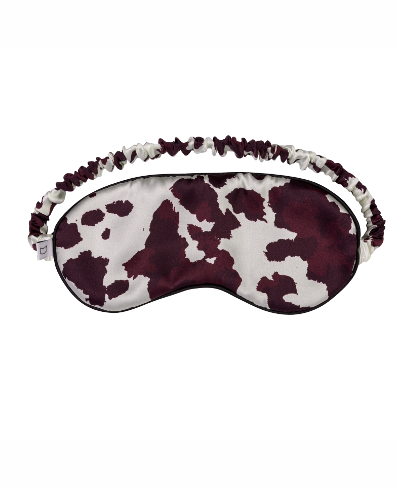 Schlafmaske aus Seide – cow burgundy