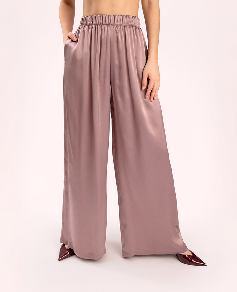 Silk pants relax fit - dusty pink