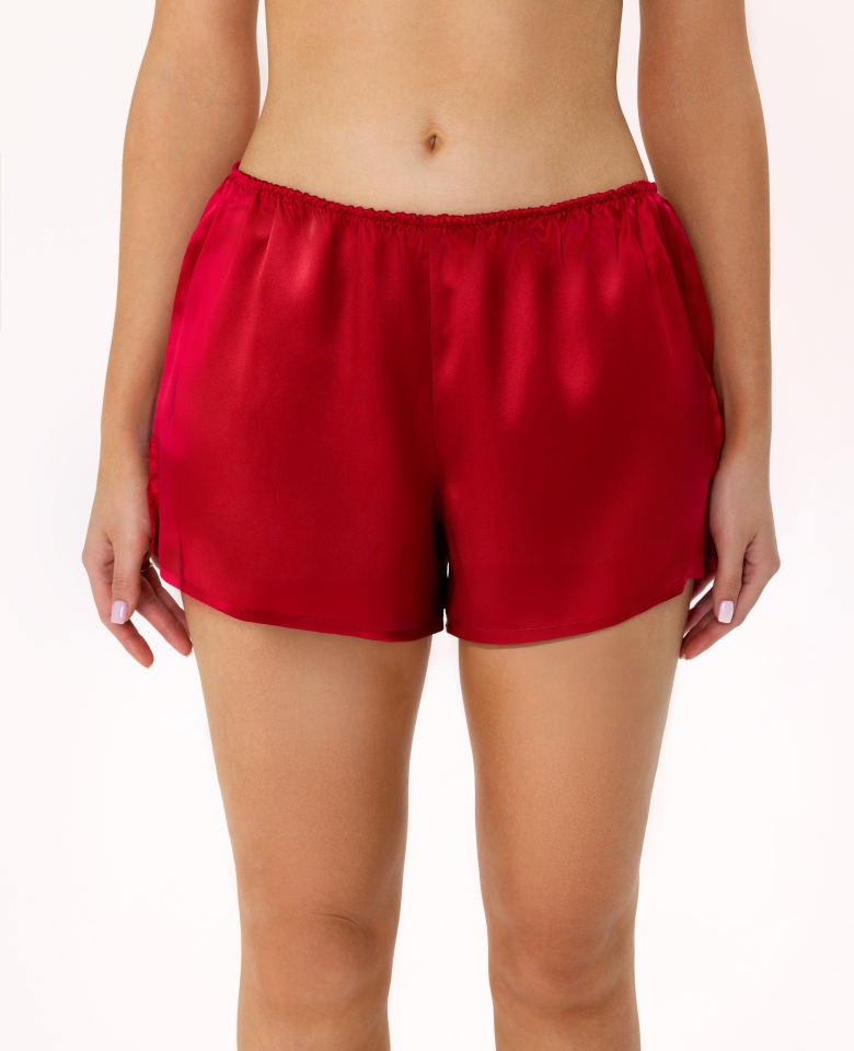 Silk shorts - carmine