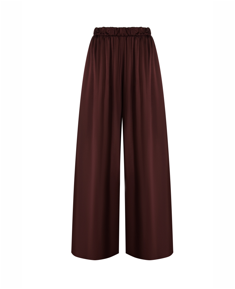 Silk pants relax fit - chocolate