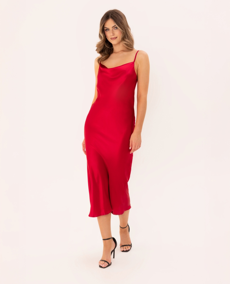 Silk dress - carmine