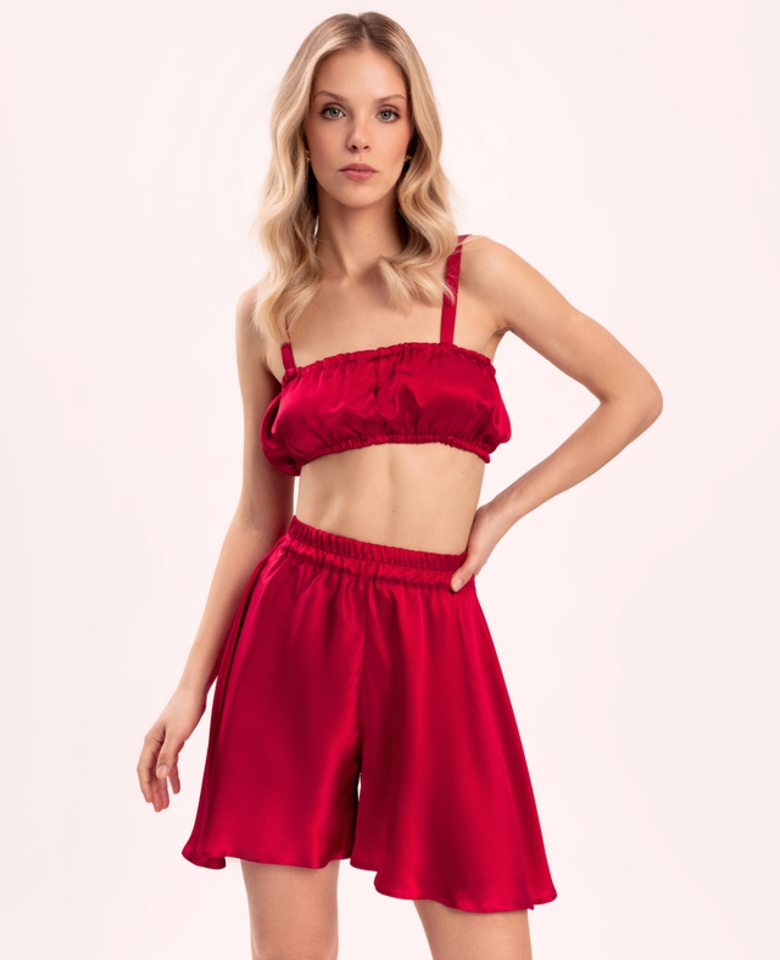 Silk shorts - carmine