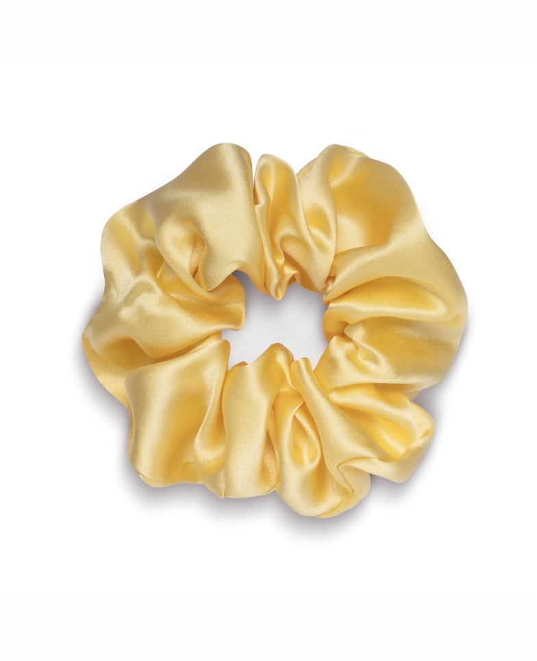 Jedwabna gumka do włosów - pastel yellow