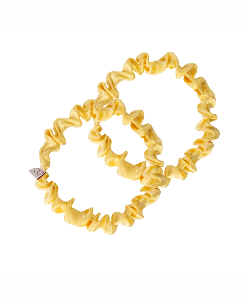 Zestaw dwóch jedwabnych gumek SLIM -pastel yellow